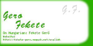 gero fekete business card