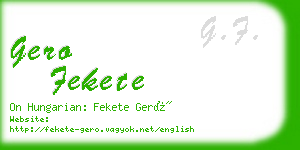 gero fekete business card